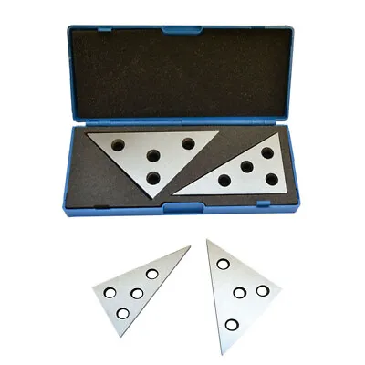 2 Pc Hardened Steel Precision Ground Angle Plate 45/45/90 & 30/60/90 Degree Set • $20.77