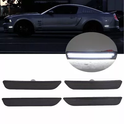 4x Smoked Lens Front & Rear LED Side Marker Lights For 2010-2014 Ford Mustang US • $17.57