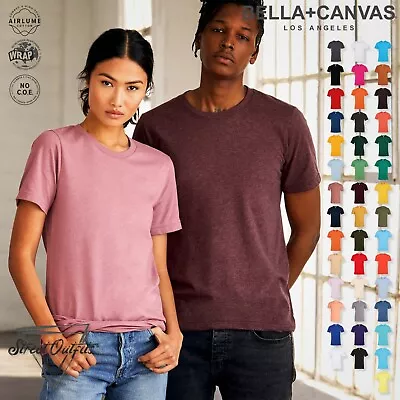 Mens Plain T-Shirt Crew Round Neck Short Sleeve Top Cotton Tshirt Bella Canvas • £8.12