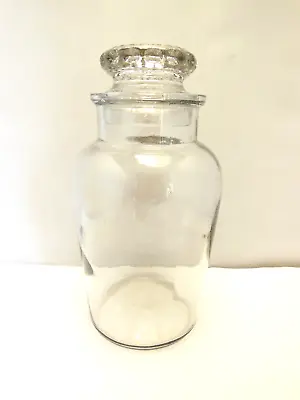 Antique Vintage Glass Apothecary Candy Gallon Jar W/ Thumbprint Lid Awesome 11  • $35