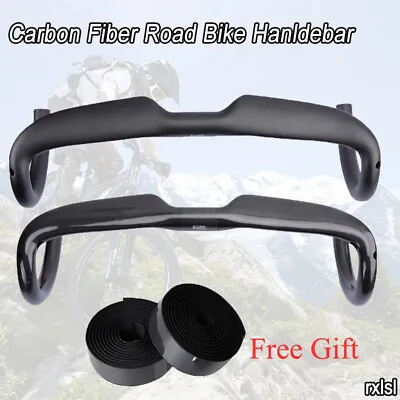 31.8 Carbon Fiber Road Bike Handlebar Racing Bent Bars Internal Routing Cycling • $35.99