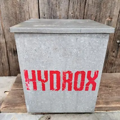 Antique Hydrox Dairy Advertising Metal Porch Box Milk Man Delivery Cooler Olean • $172.99