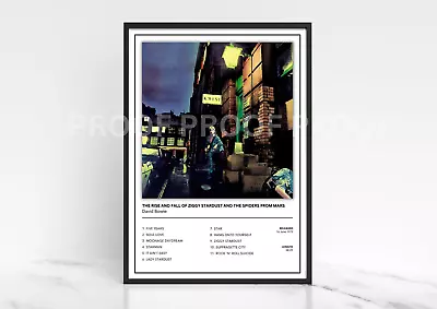 David Bowie Rise And Fall Of Ziggy Stardust Album Cover Poster / Music Poster • £9.90