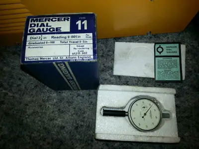 Dial Indicator Gauge NEW Mercer UK Manufactured 2.25” 58mm Imperial Top Quality • £64.50