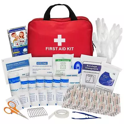 68 Pcs Emergency First Aid Kit For Family Travel Hiking Camping Waterproof Bag • £10.99