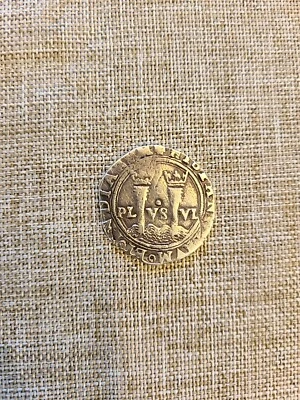 $285 • Buy 1500's Charles & Joanna Mexico Silver 1 Reales Antique Colonial Pirate Cob Coin