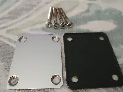 $7 • Buy Chrome Neck Plate, Cushion & Screws For Electric Guitars