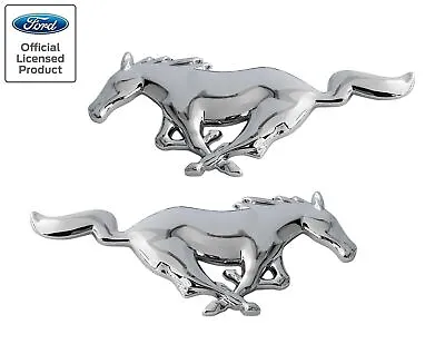 Ford Mustang Running Horse Pony 4  Chrome Fender Door Trunk Dash Emblems Pair • $13.32