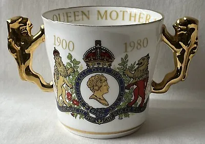 Paragon Lion Handled Loving Cup 80th Birthday Of Queen Elizabeth Queen Mother. • £5