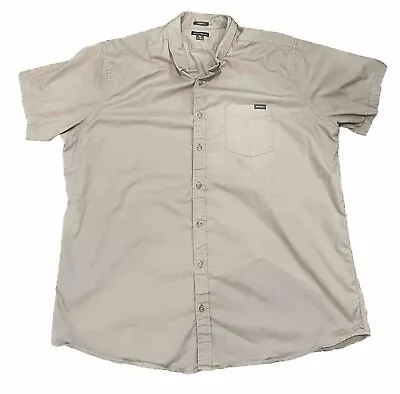 Eddie Bauer Men’s Short Sleeve Twill Solid Tan Button Collar Shirt 3XL Tall • $14.99