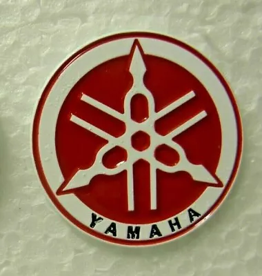 Yamaha Round Pin Badge. Red And White. Metal. Biker. Motorcycle. Motorbike • £2.50