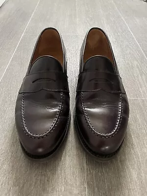 Berwick 1707 Dark Wine Brown Leather - Rois Marron Loafers Dainite Sole UK 8.5 • £106