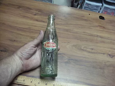 $7 • Buy 1970’s CHEERWINE Vintage Red ACL Label With Green Tint Glass 8oz Soda Bottle X