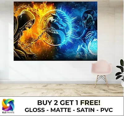 Mortal Kombat Scorpion Vs Sub Zero Large Poster Art Print Gift Multiple Sizes • $6.31