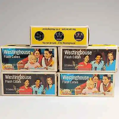 $29 • Buy Vintage Flash Cubes Lot Westinghouse 5 3-Pack Boxes 15 Flashcubes 60 Flashes
