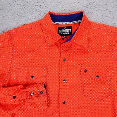 Cinch Shirt Mens Medium Red Garth Brooks Sevens Western Wear Cowboy Geometric • $34.99