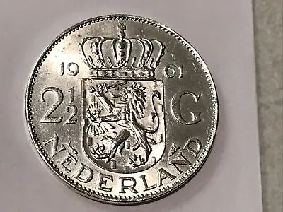 1961 Netherlands 2 1/2 Gulden AU-BU Collectors Gem￼ • $17