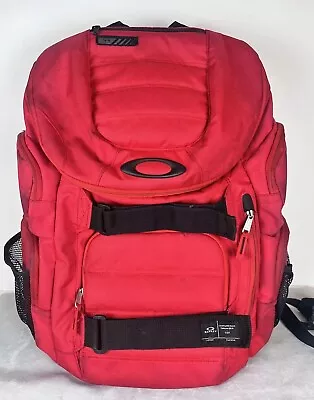 Oakley Backpack Red Black RN 96548 Multi Pocket Padded Back Hiking Outdoors READ • $16