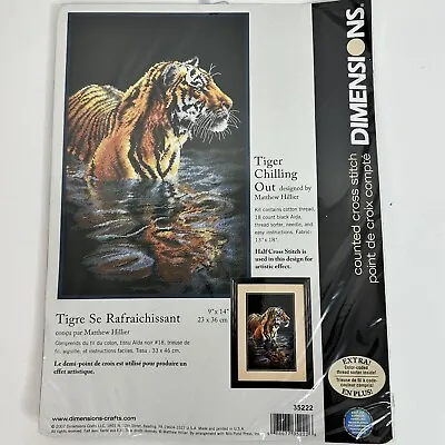 Dimensions Counted Cross Stitch Kit Tiger Chilling Out Water Matthew Hillier • $29.98