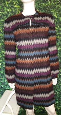 $24.99 • Buy Very Cool Vintage Kenar Knit  Missoni Type Coat Fully Lined Sz 10 NWT