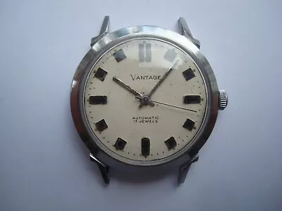 Vantage Mens Automatic SS Watch 17Jewels ST-171 Circa 1960's Runs • $90