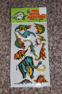 Vtg 1979 Imperial Puffy Stickers Pre-Historic Monster Dinosaur Sealed Mammoth • $4.99