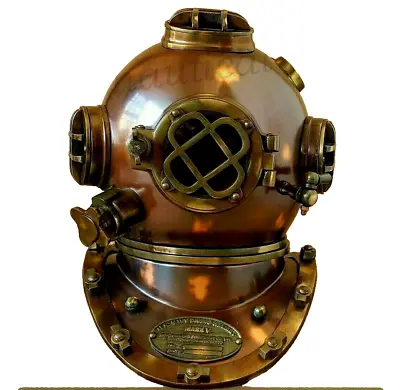 18  Diving Helmet US Navy Mark V Deep Sea Divers Antique Scuba SEA Divers Helmet • $168.30