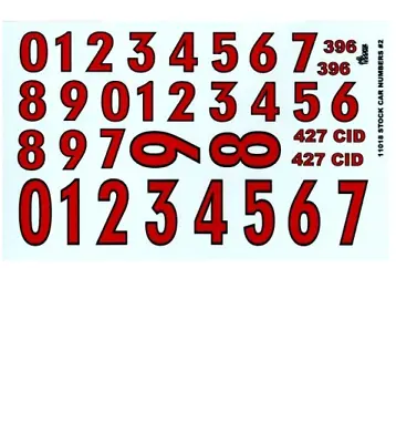 Red Stock Car Numbers 1:24 1:25 Gofer Racing Decals Car Model Accessory 11018 • $8.99