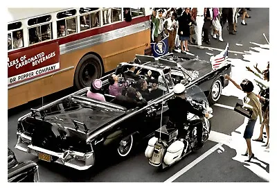 President John F. Kennedy Motorcade At Dealy Plaza Assasination 1963 4x6 Photo • $7.97