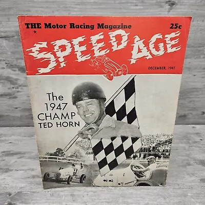 SPEED AGE Magazine DECEMBER 1947 Auto Stock Car Racing Midget Motorcycle Boat • $35.99