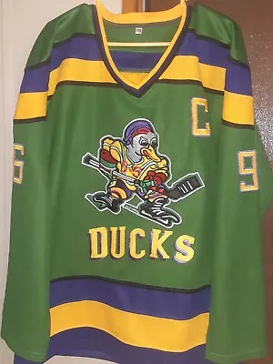 Custom Mighty Ducks Charlie Conway 96 Hockey Jersey Stitched Green Banks Bombay  • $24