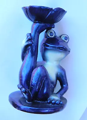 Metalic Purple Frog Resin Sphere Holder Stand Base Crystals • $17.55