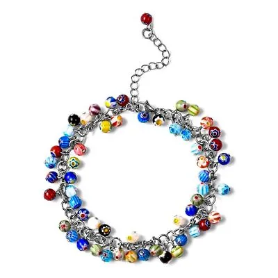 Multicolor Murano Style Bead Charm Anklet Adjustable Ankle Bracelet 9  - 11  • $19.99
