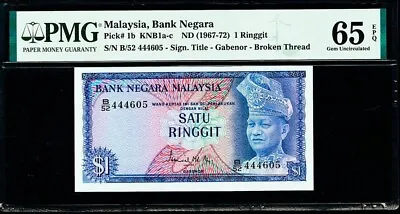 Malaysia One Ringgit ND (1967-72) Pick-1b GEM UNC PMG 65 EPQ • $79.99