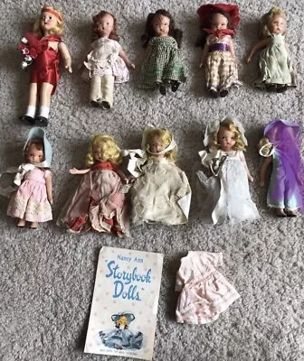 Vintage Lot Of 9 Bisque Frozen Leg Dolls; 7 Nancy Ann Storybook • $25