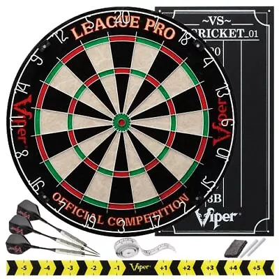 Viper League Pro Regulation Bristle Steel Tip Dartboard Starter Set With Stap... • $57.42