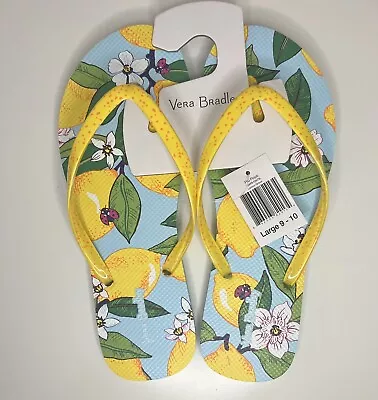 NWT Vera Bradley Flip Flops - Large / Lemon Grove • $12