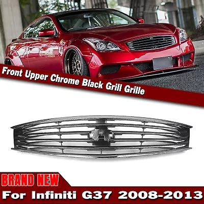 For Infiniti G37 2 Door Coupe 2008-2013 Q60 2014-2015 Front  Grille Chrome Black • $98.71