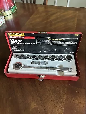 Stanley Professional 12 Piece Socket Set 1/2  Drive Model # 87-739 • $24.99