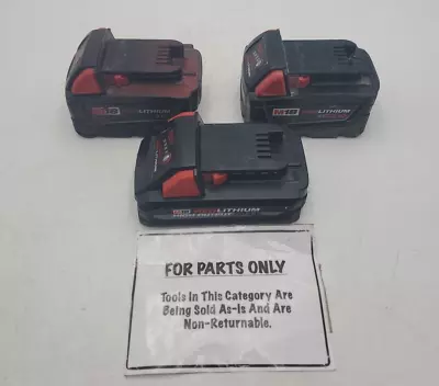 3 Milwaukee 18V 3.0Ah CP & XC Batteries (48-11-1835 48-11-1828) FOR PARTS ONLY • $59.99