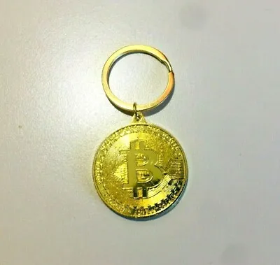 1x Gold Bitcoin Cryptocurrency Metal Keychain Keyring Gift Souvenir  • $9.99