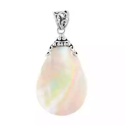 Mother Of Pearl Pear Shape Pendant In Sterling Silver • $15