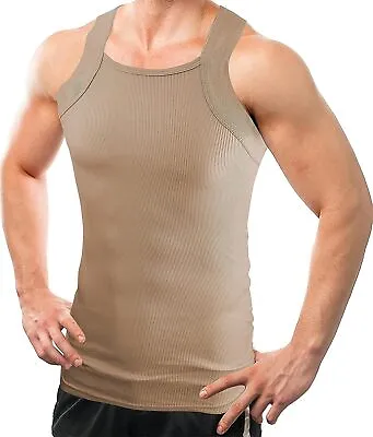 Different Touch Men's G-unit Style Tank Tops Square Cut Muscle Rib A-Shirts Pac • $48.32
