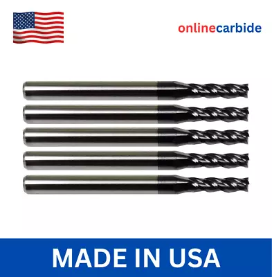 5 PCS 1/32  4 FLUTE STUB CARBIDE END MILL - TiALN COATED • $34.95