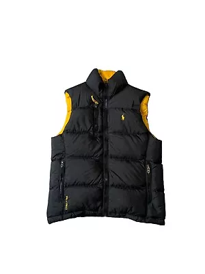 Polo Ralph Lauren Down Gilet Mens Small RL 150 Puffer Black Bodywarmer • $126.31