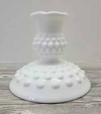 Fenton Hobnail Milk Glass Short Domed Bottom Candle Stick Holder  • $14.99