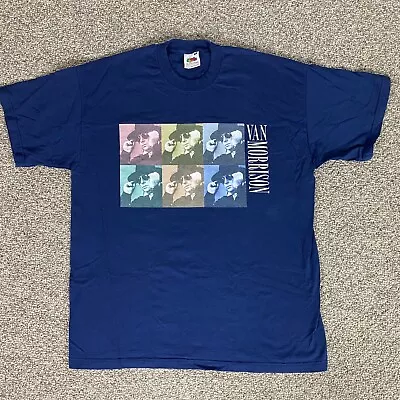 Van Morrison 2003 T Shirt Adult XL Blue Photo Graphic Concerts Short Sleeve • $19.99