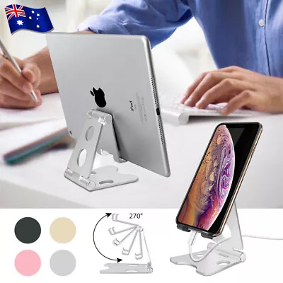 New Universal Folding Aluminum Tablet Mount Holder Stand For IPad IPhone Samsung • $10.95