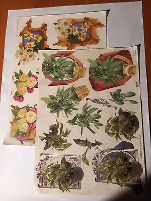 Pack Of 2A4 SheetsDecoupage Sheets  Flowers And Ferns  Freepost U.K.  • £2.49