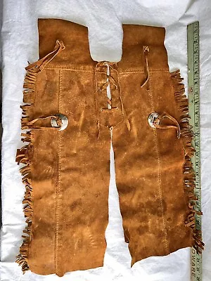 Vintage Kids Leather Chaps Western Cowboy Sears Large 5-6x • $20